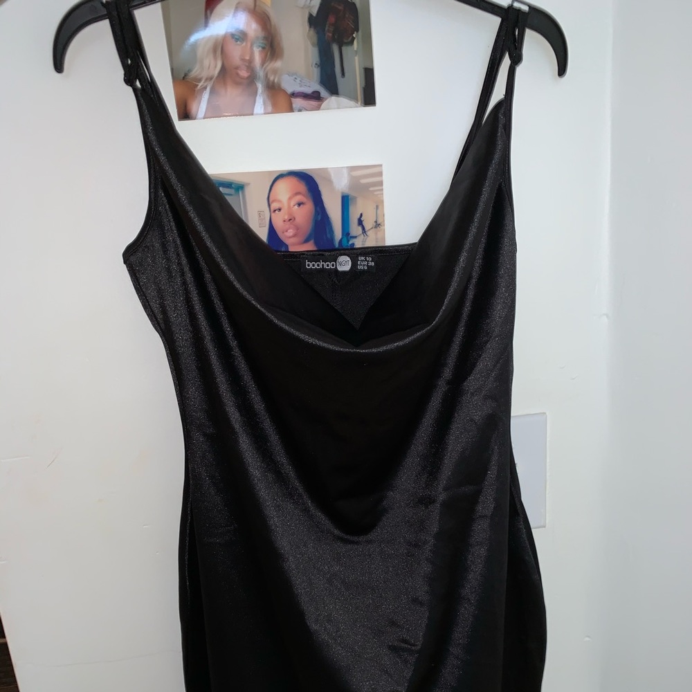 Black satin cowl neck Dress from boohoo🥂 - Picture 3 of 4